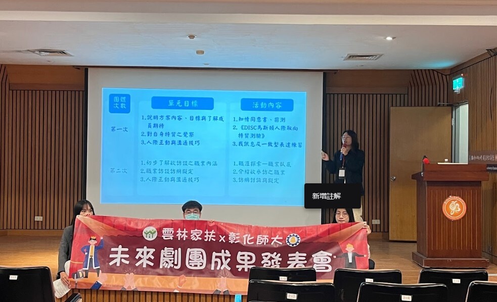 第一組：自立青少年領域：財團法人台灣兒童暨家庭扶助基金會雲林分事務所希望學園之方案小組同學報告