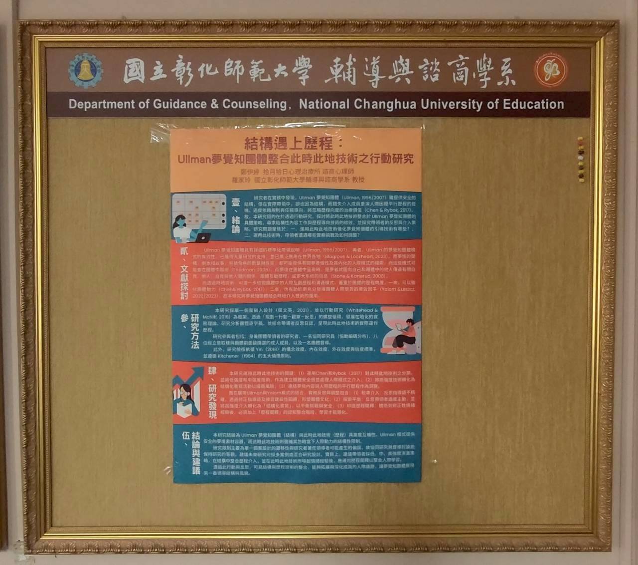 本次研討會壁報論文於輔導與諮商學系明德館展出