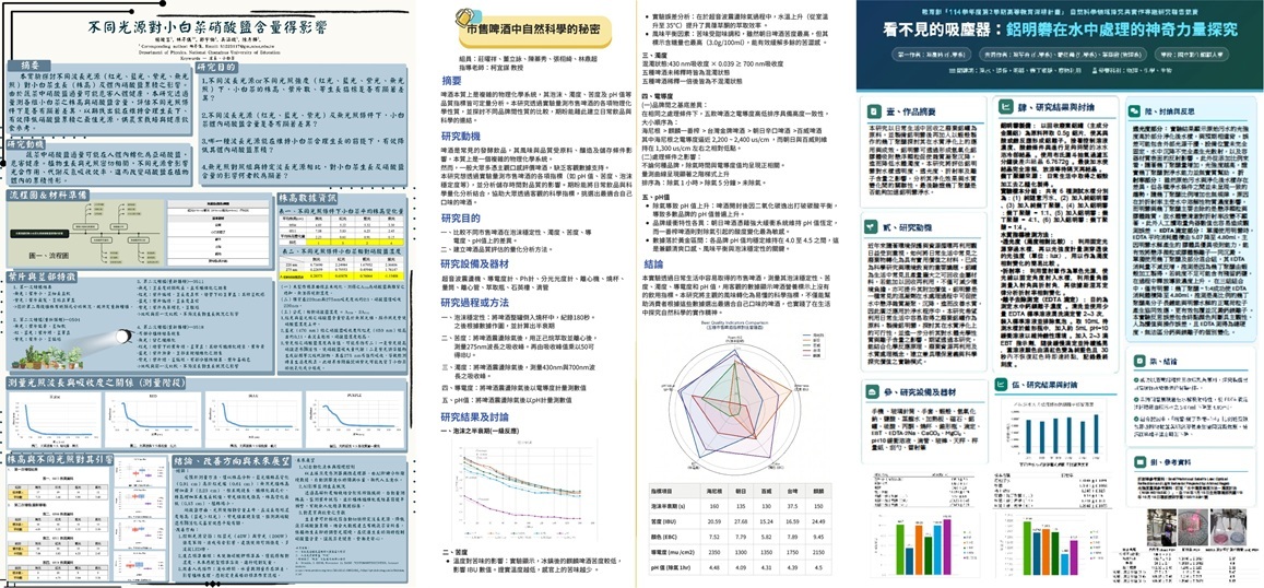 探究與實作專題研究競賽海報(第4組至第6組)
