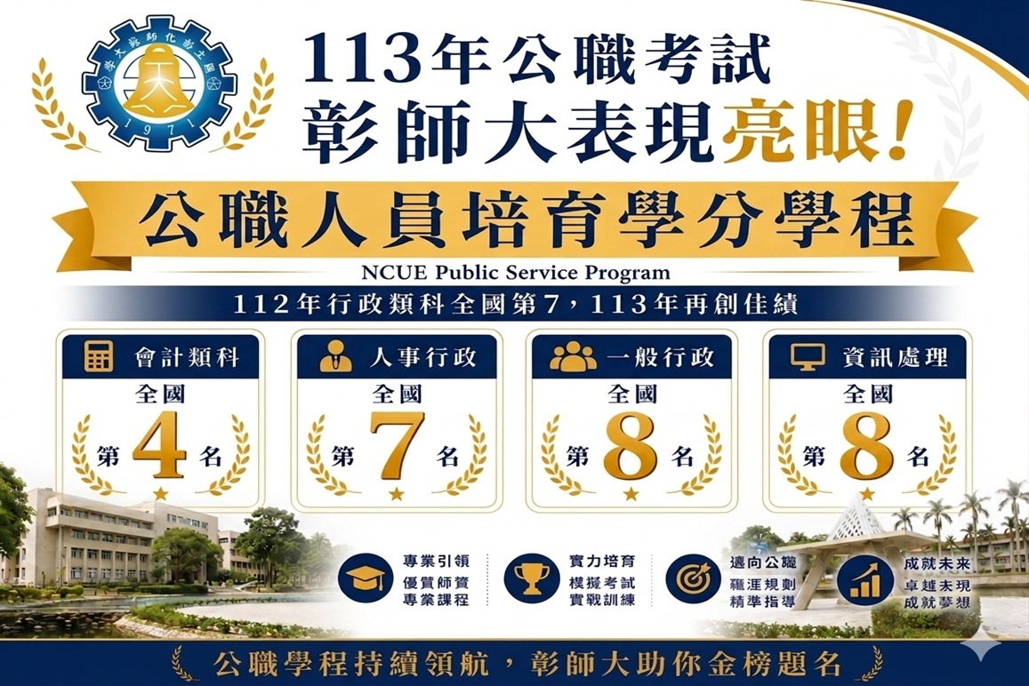 113年公職考試傳捷報！本校會計類科全國第4、行政和技術類科挺進前十圖片